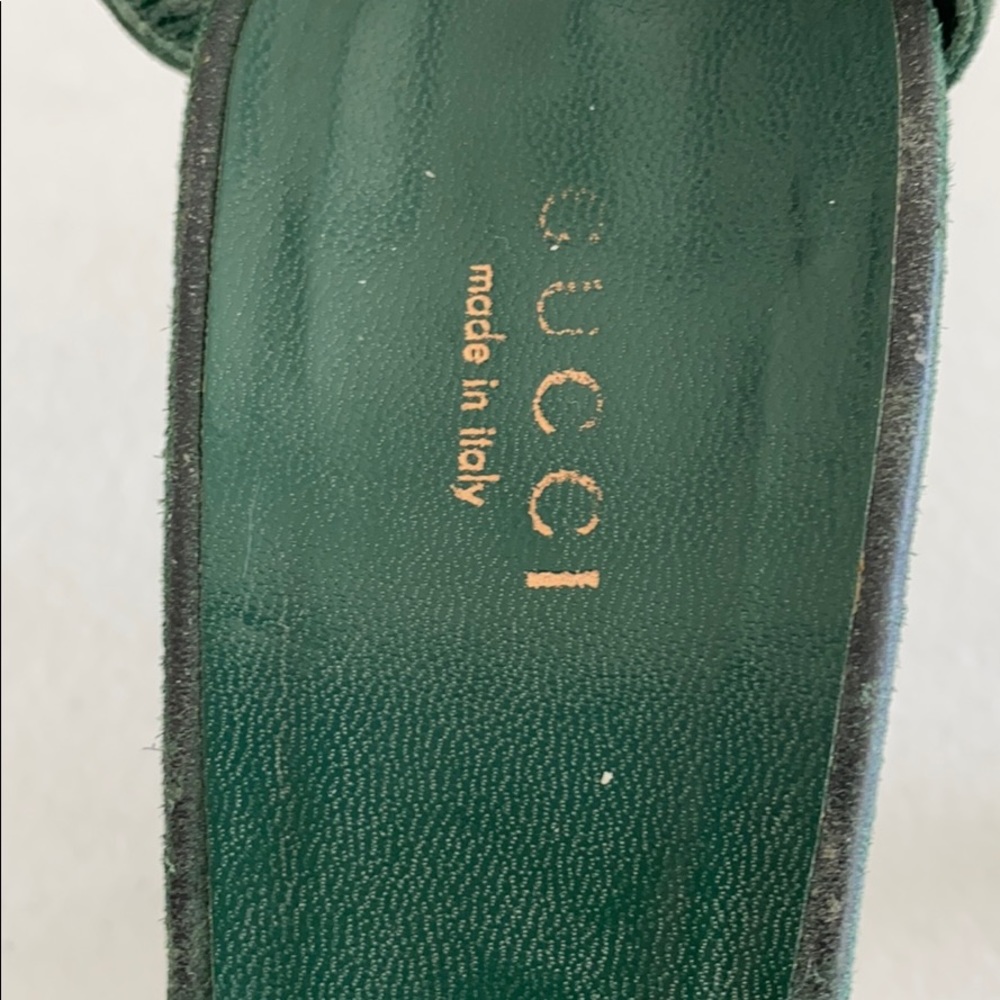 Green suede Gucci heels - Picture 7 of 12